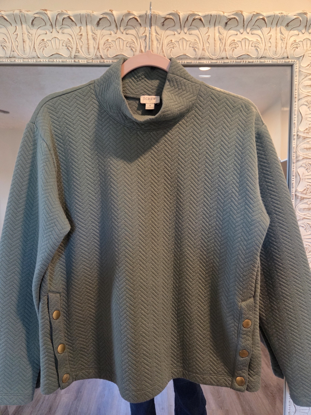 J. Crew Quilted Mockneck Sweater